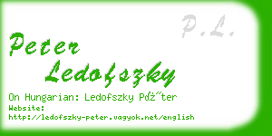 peter ledofszky business card